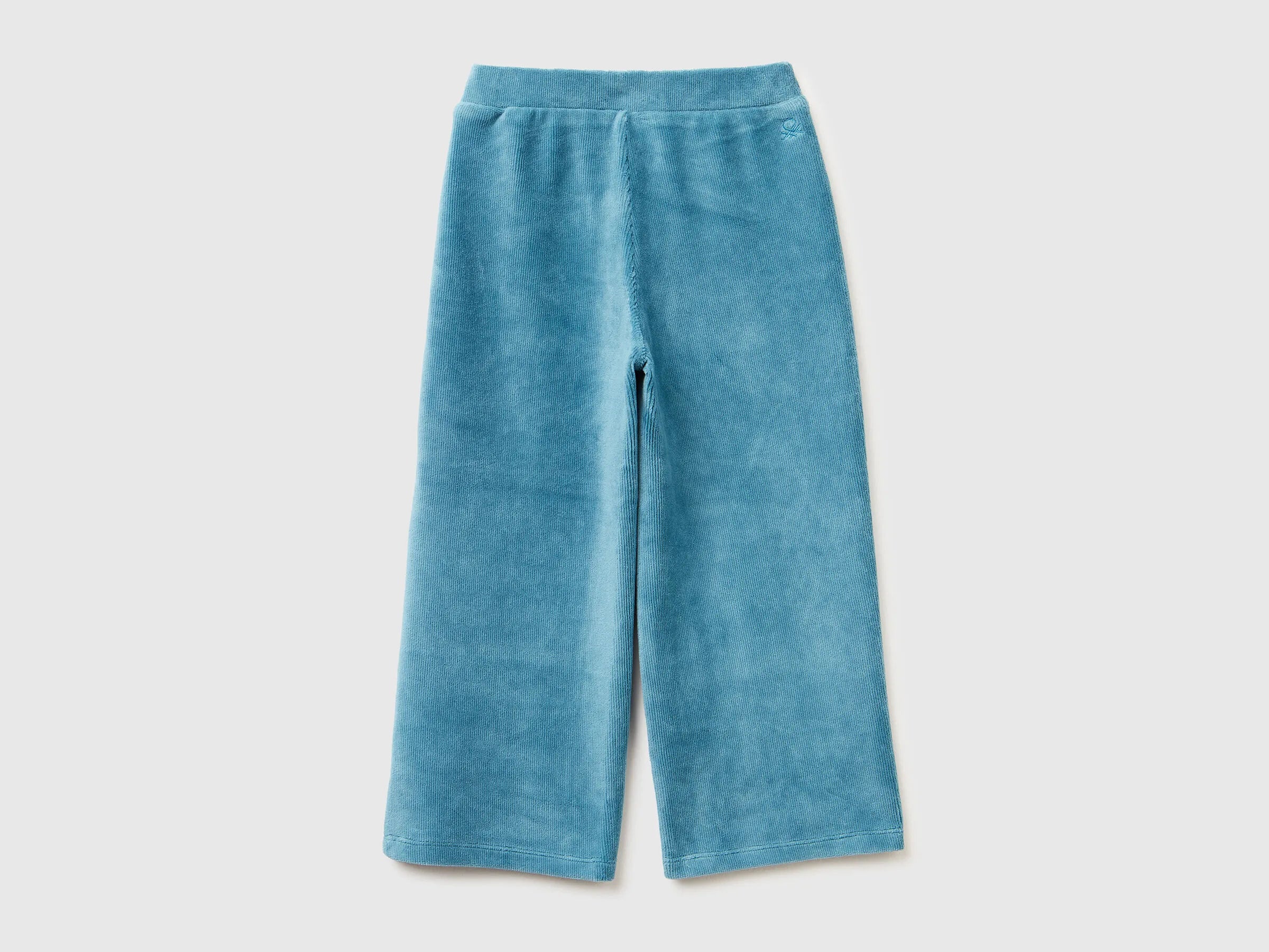 Benetton_Turquoise_Wide Chenille Trousers_4DZBGF01E_2H6_02