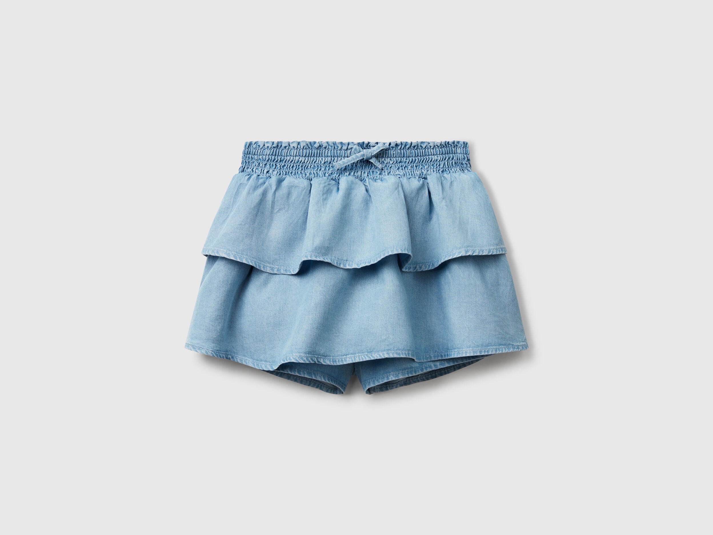 Benetton_Mini Skirt in Chambray with Frills_4FFKC903U_901_01