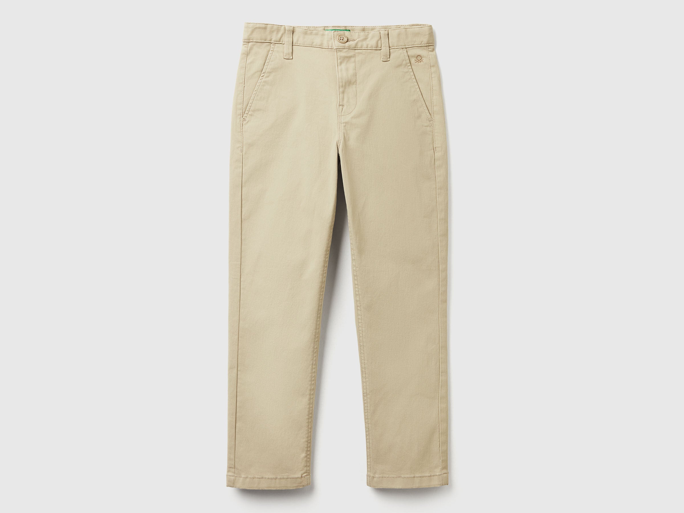 Benetton_Beige_Slim Fit Chinos in Stretch Cotton_4HM6CF04X_39A_01