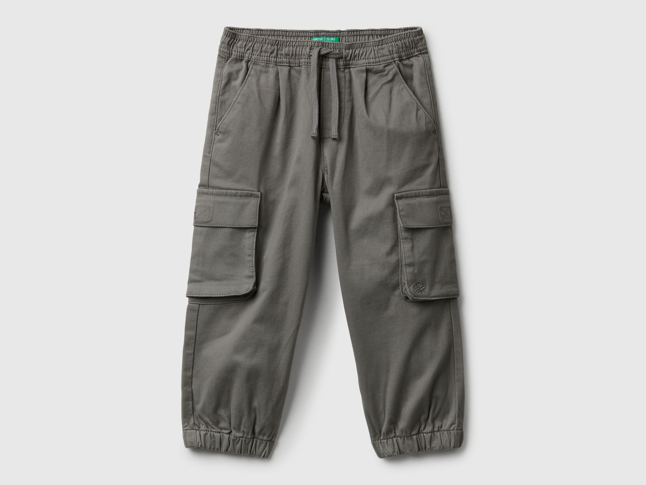 Benetton_Dark Gray_Cargo Trousers with Drawstring_4HM6GF01Z_00W_01