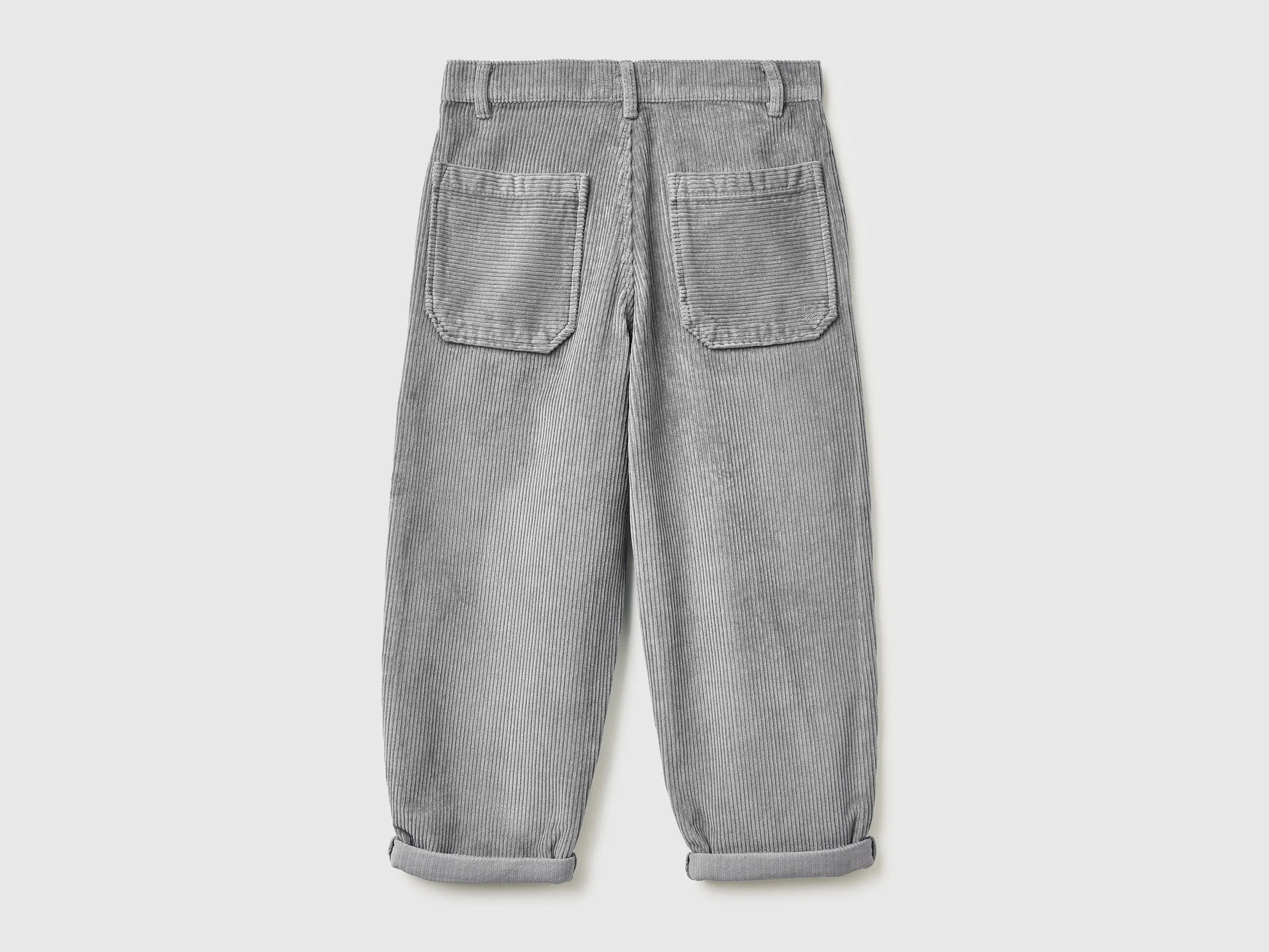 Benetton_Gray_Balloon Fit Velvet Trousers_4IKTCF058_36L_02