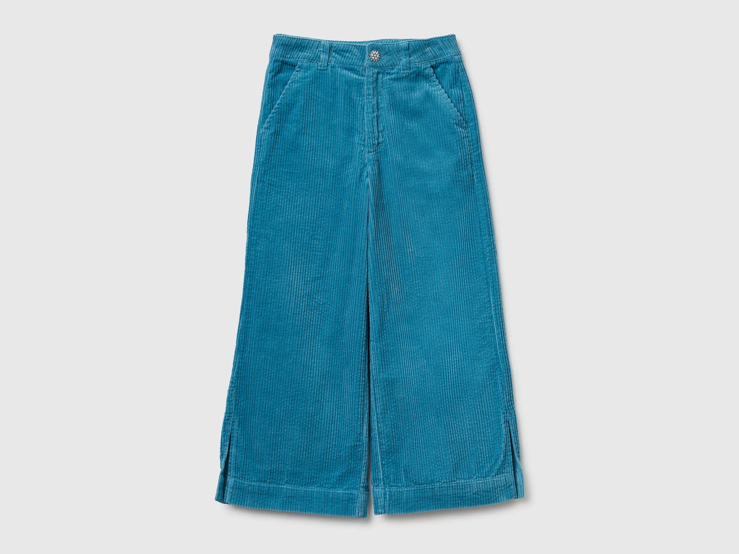 Benetton_Turquoise_Wide Fit Corduroy Trousers_4IZWCF05A_2H6_01