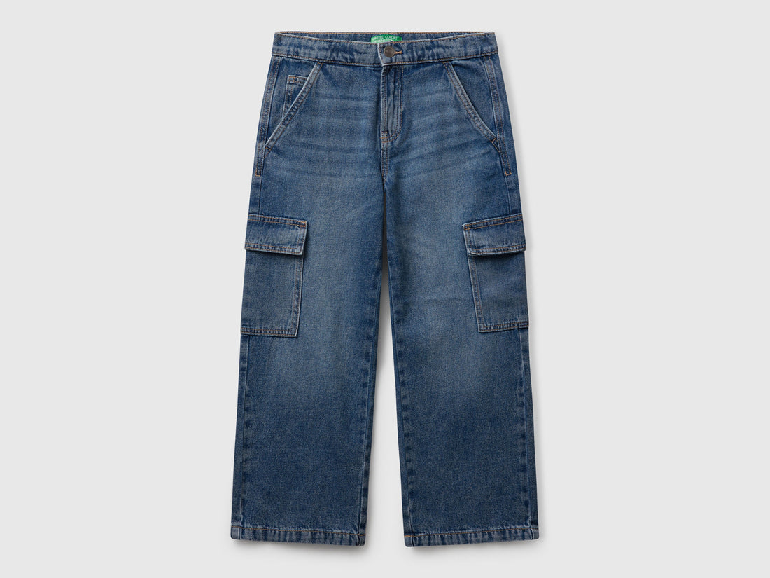Benetton_Blue_Loose Fit Cargo Jeans_4KEHCF04V_901_01