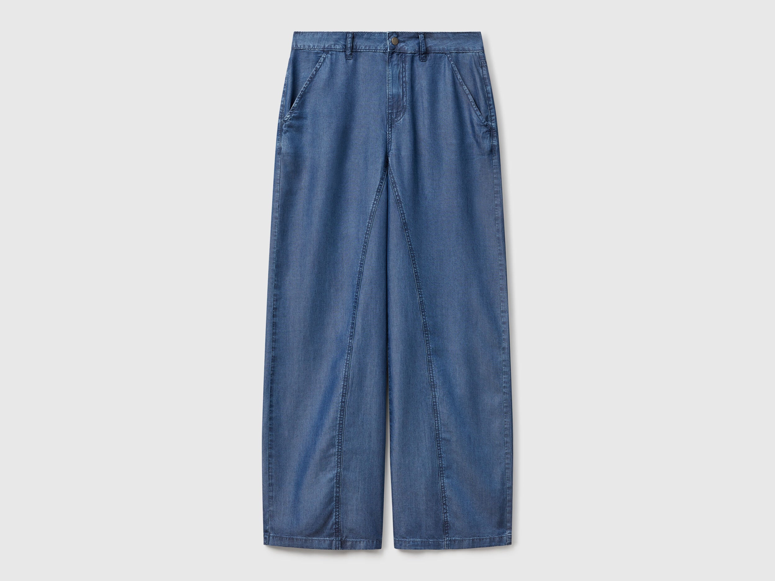 Benetton_Wide Trousers in Chambray_4KHNDF09L_901_04