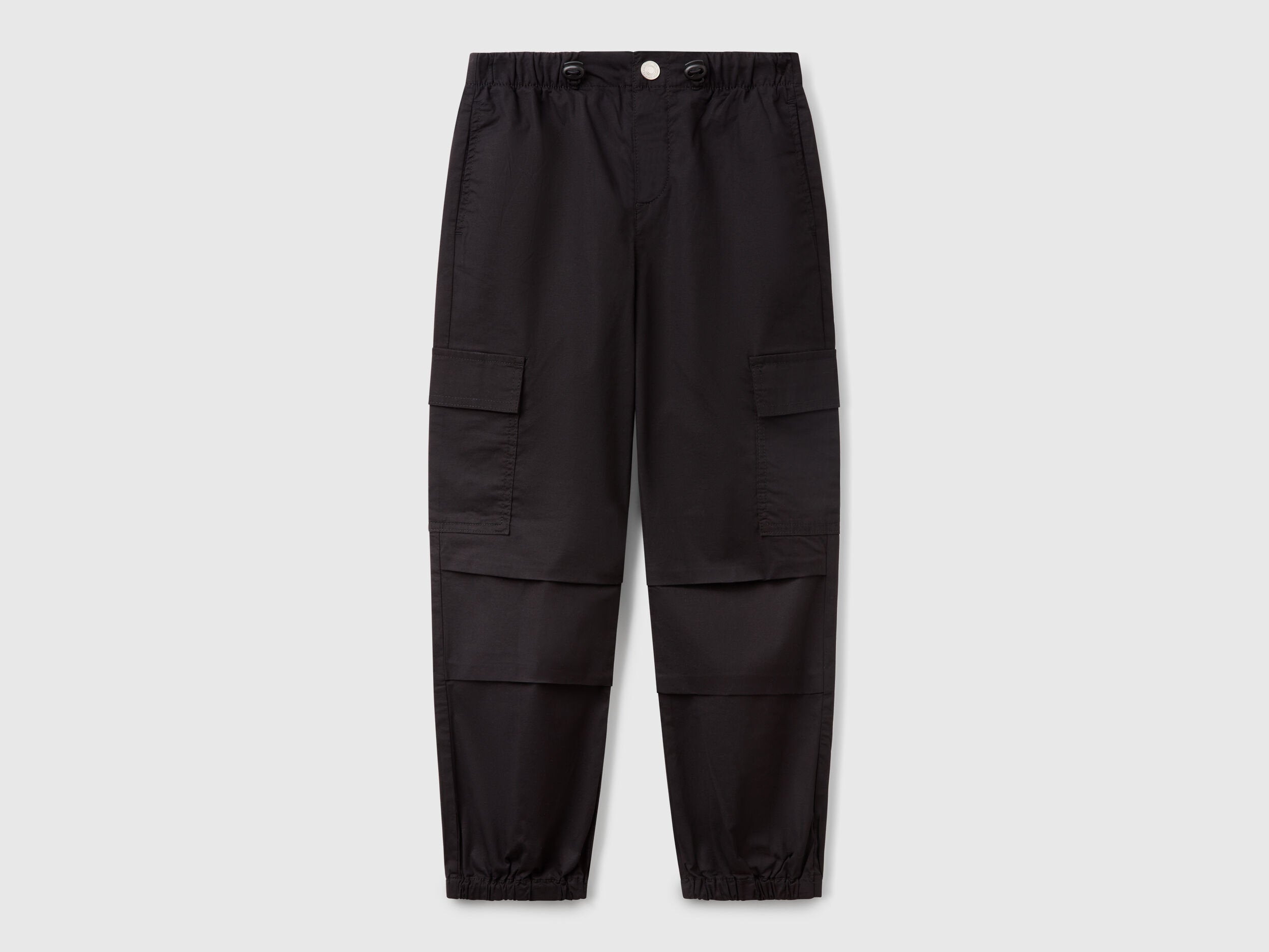 Benetton_Stretch Cotton Cargo Trousers_4L2VCF046_100_01