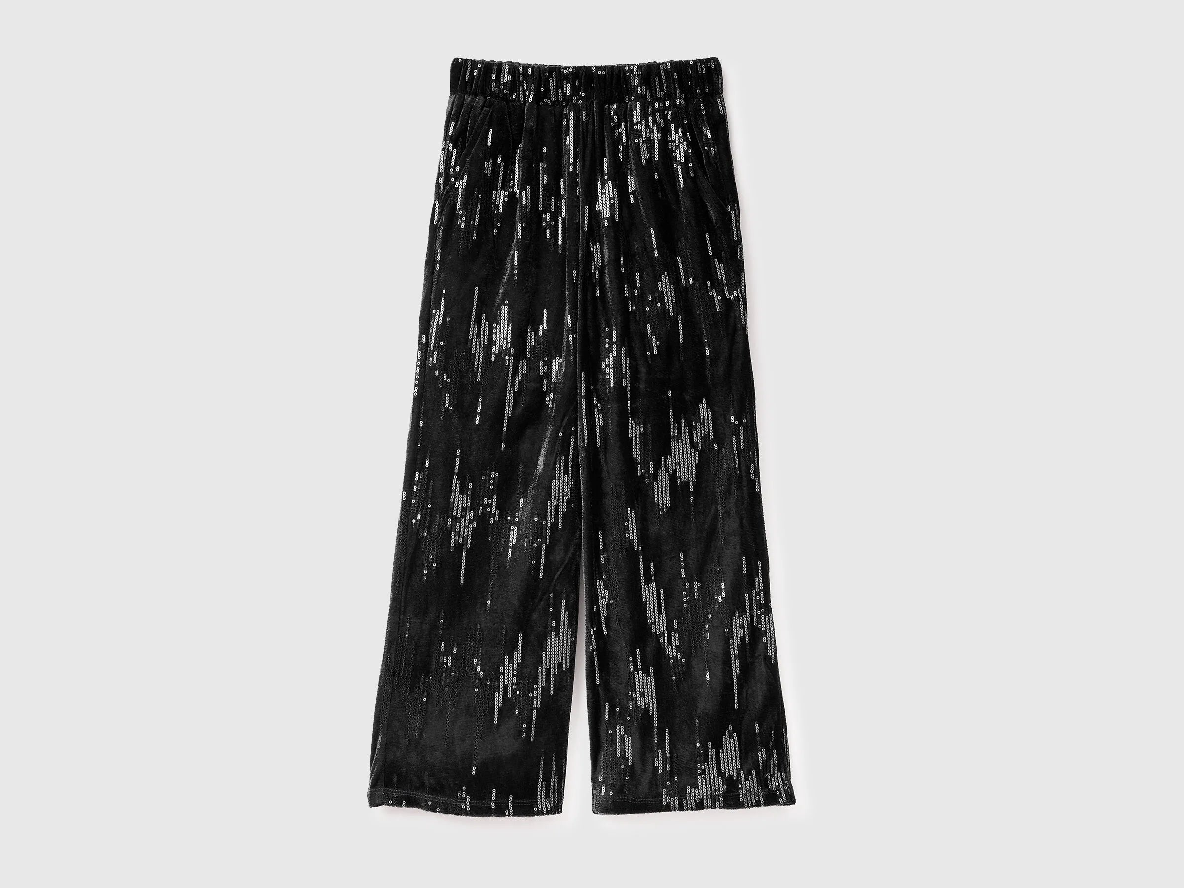 Benetton_Black_Velvet Palazzo Trousers with Sequins_4OZGCF05C_100_01