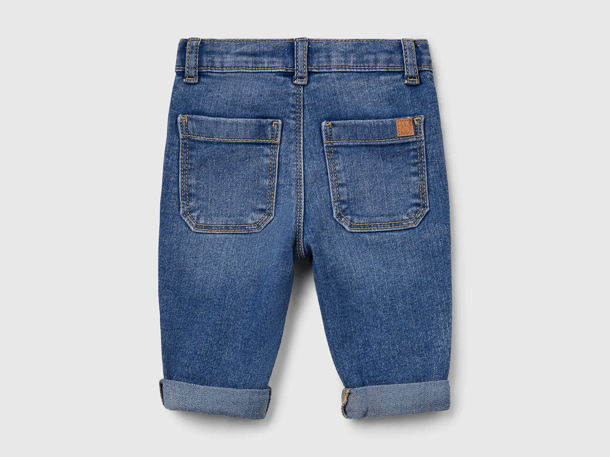 Benetton Blue Newborn Stretch Jeans SKU: 4PORAF013_901 Image 02