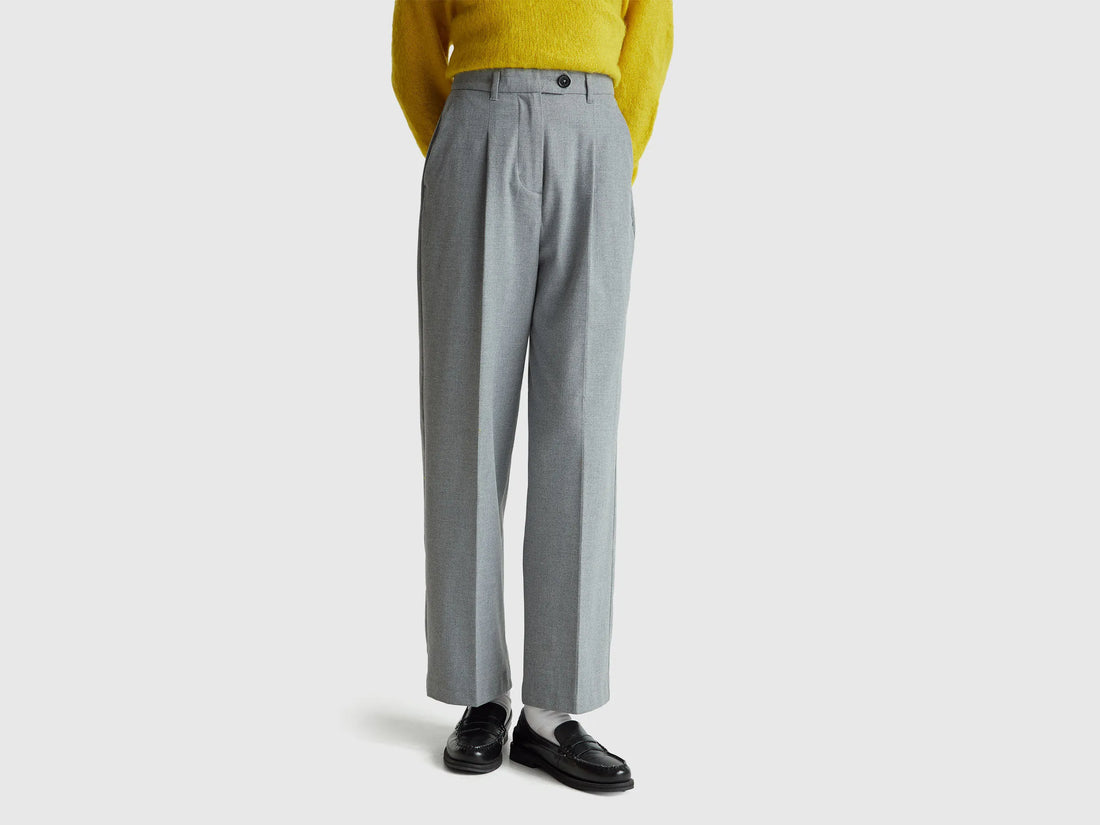 Benetton_Gray_Wide Flannel Trousers_4QIKDF0AC_907_02