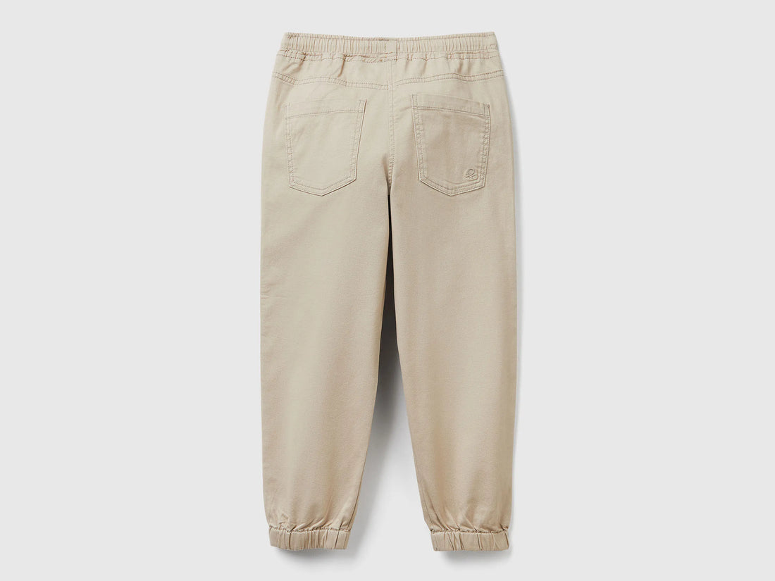 Benetton_Beige_Stretch Cotton Joggers with Drawstring_4RHPCF03L_39A_02
