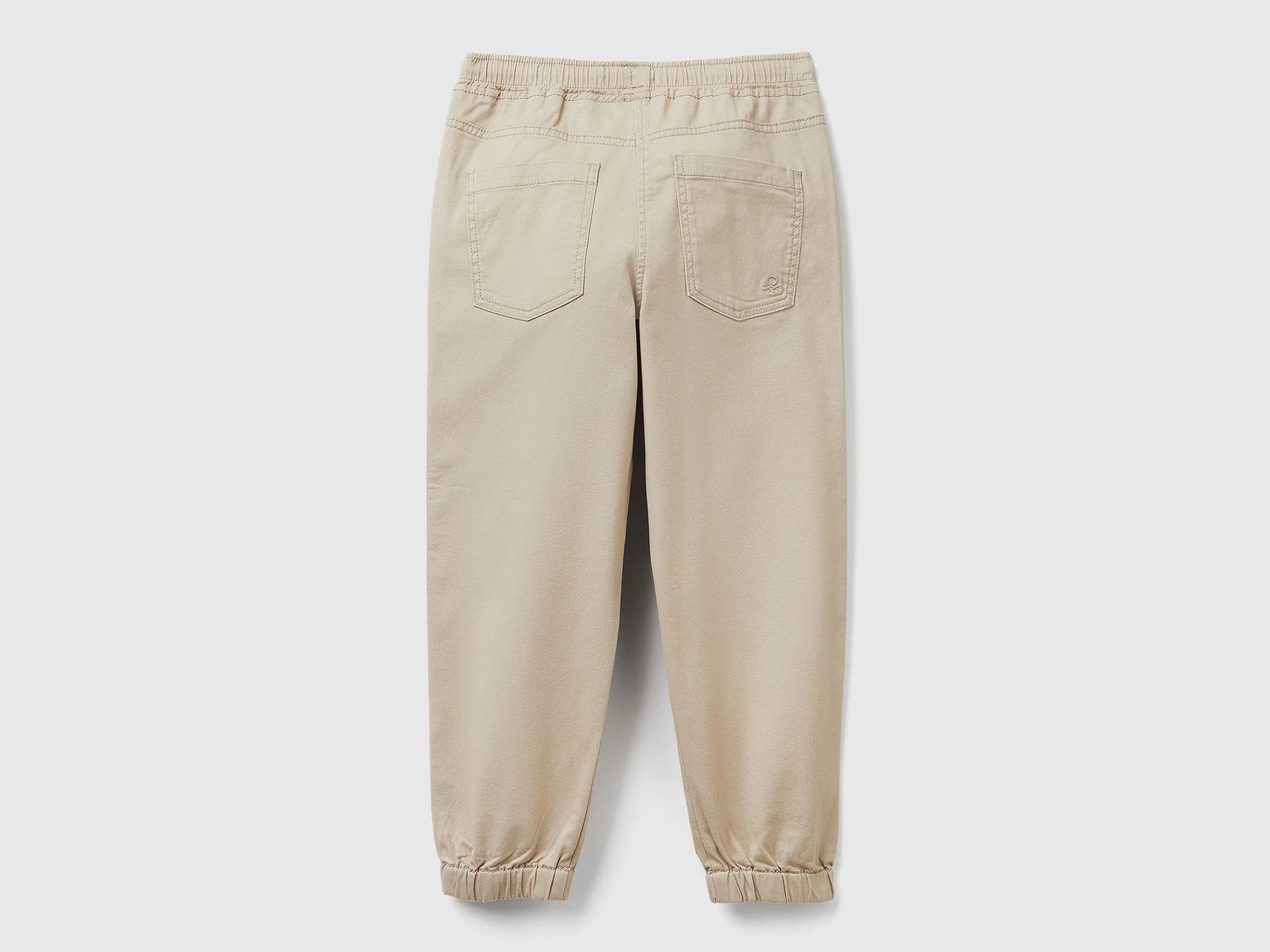 Benetton_Beige_Stretch Cotton Joggers with Drawstring_4RHPCF03L_39A_02