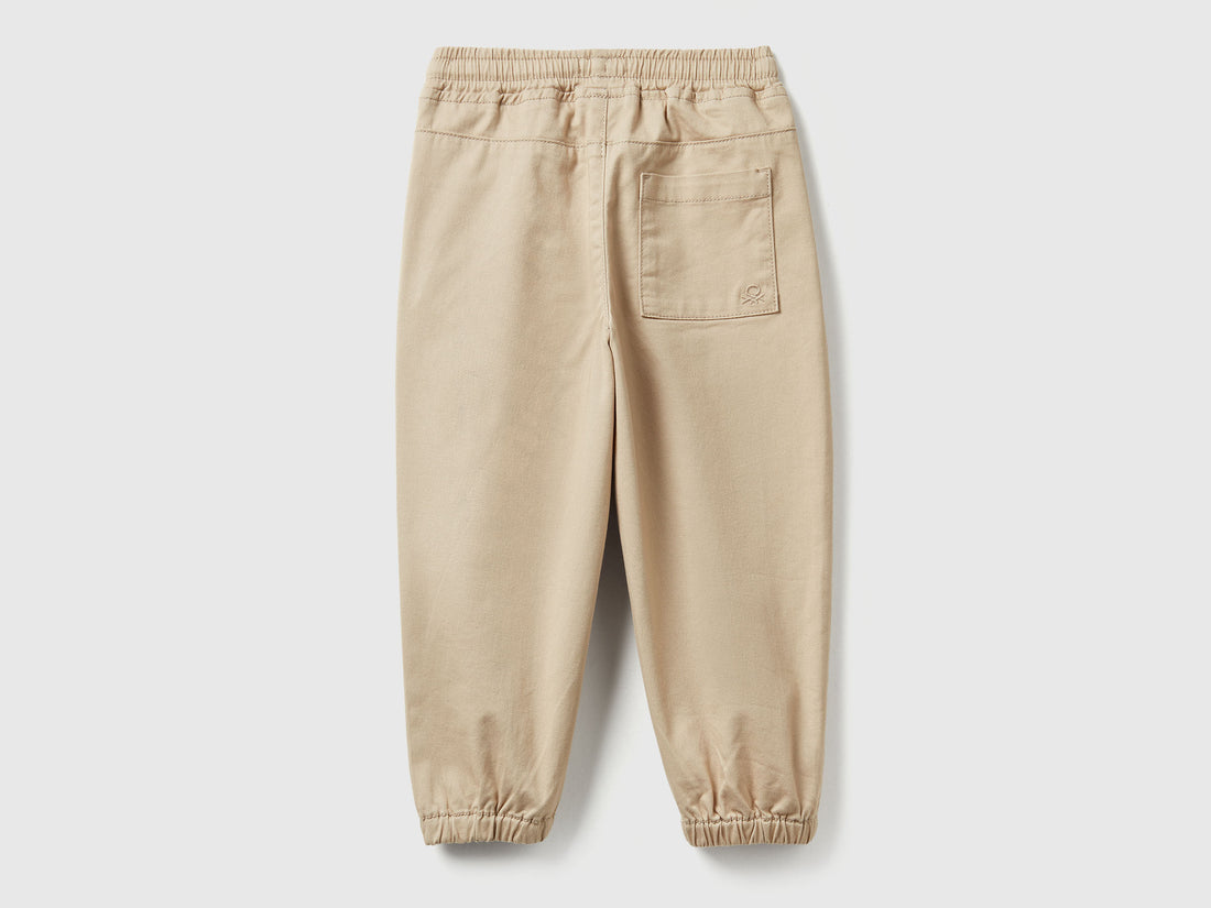 Benetton_Beige_Stretch Cotton Joggers with Drawstring_4RHPGF021_39A_02