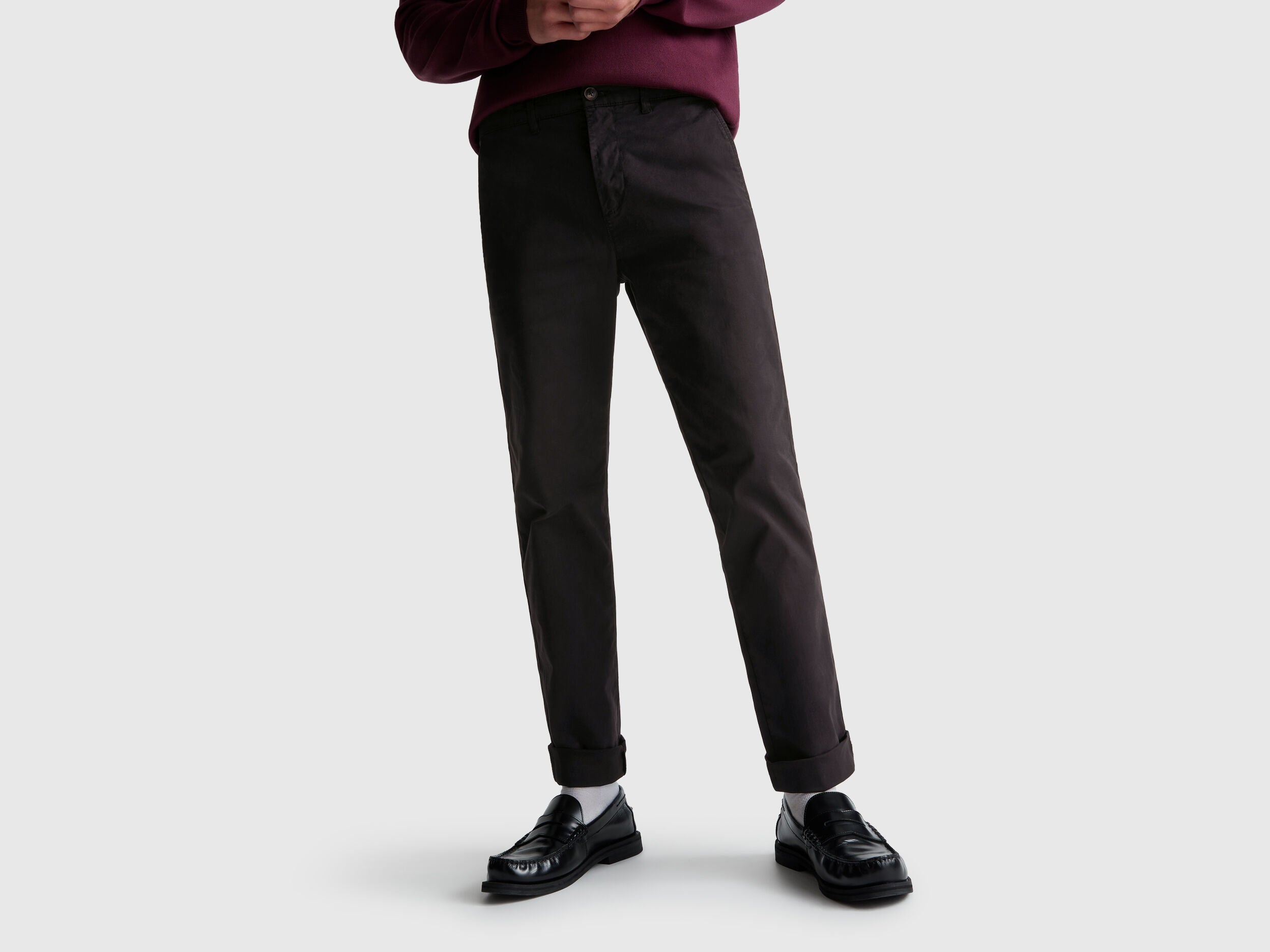 Benetton_Black_Slim Fit Cotton Chinos_4TZYUF04P_100_02