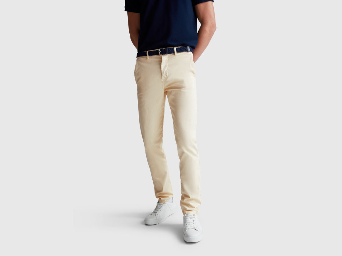 Benetton_Beige_Slim Fit Cotton Chinos_4TZYUF04P_152_02