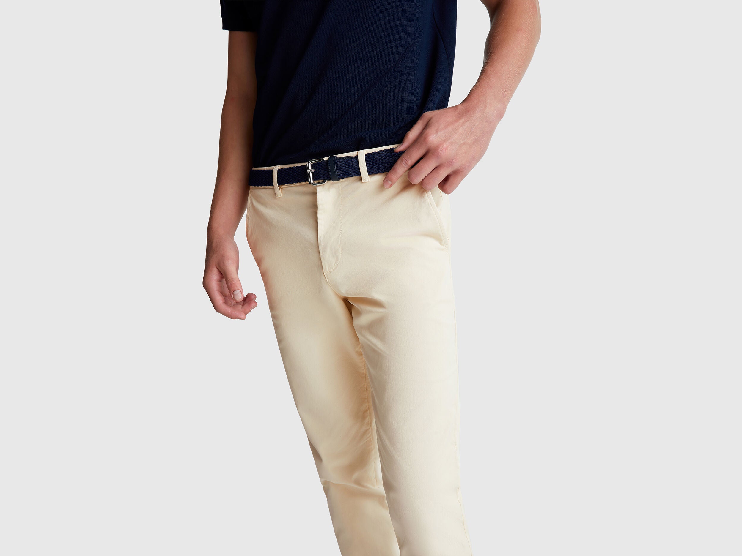 Benetton_Beige_Slim Fit Cotton Chinos_4TZYUF04P_152_04