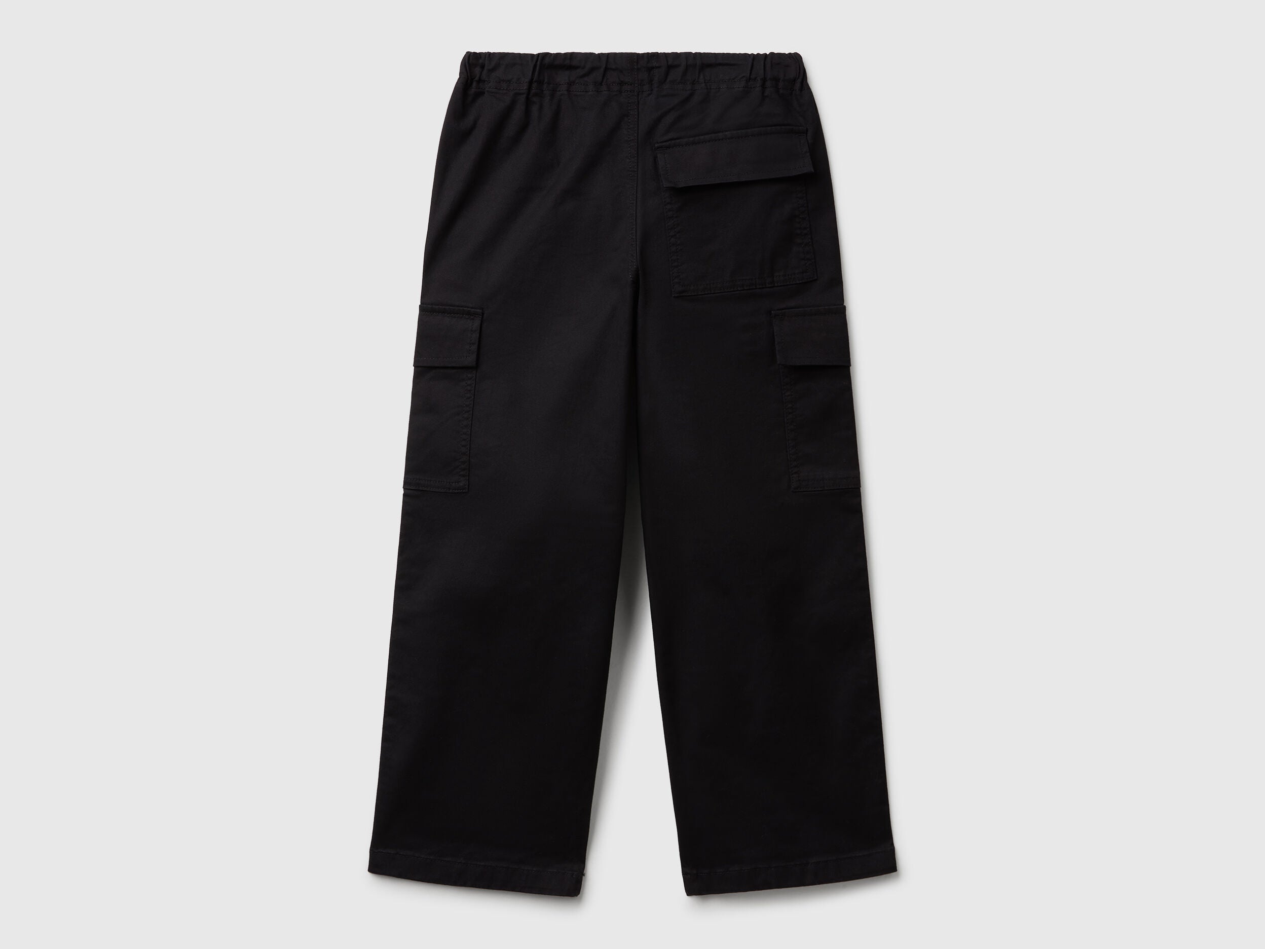 Benetton_Black_Parachute Trousers in Stretch Cotton_4XZXCF04I_100_02