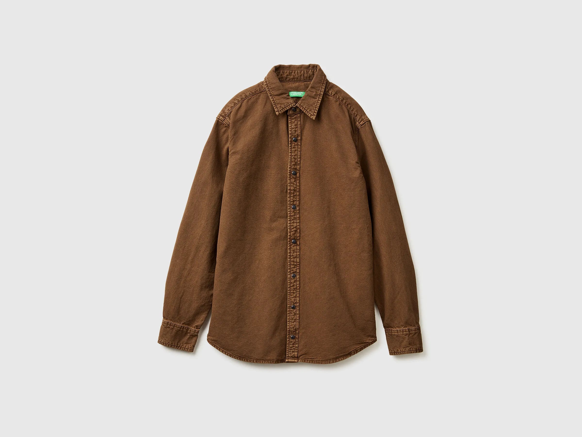Benetton_Brown_Slim Fit Shirt in 100% Cotton_500VUQ06H_7J9_05