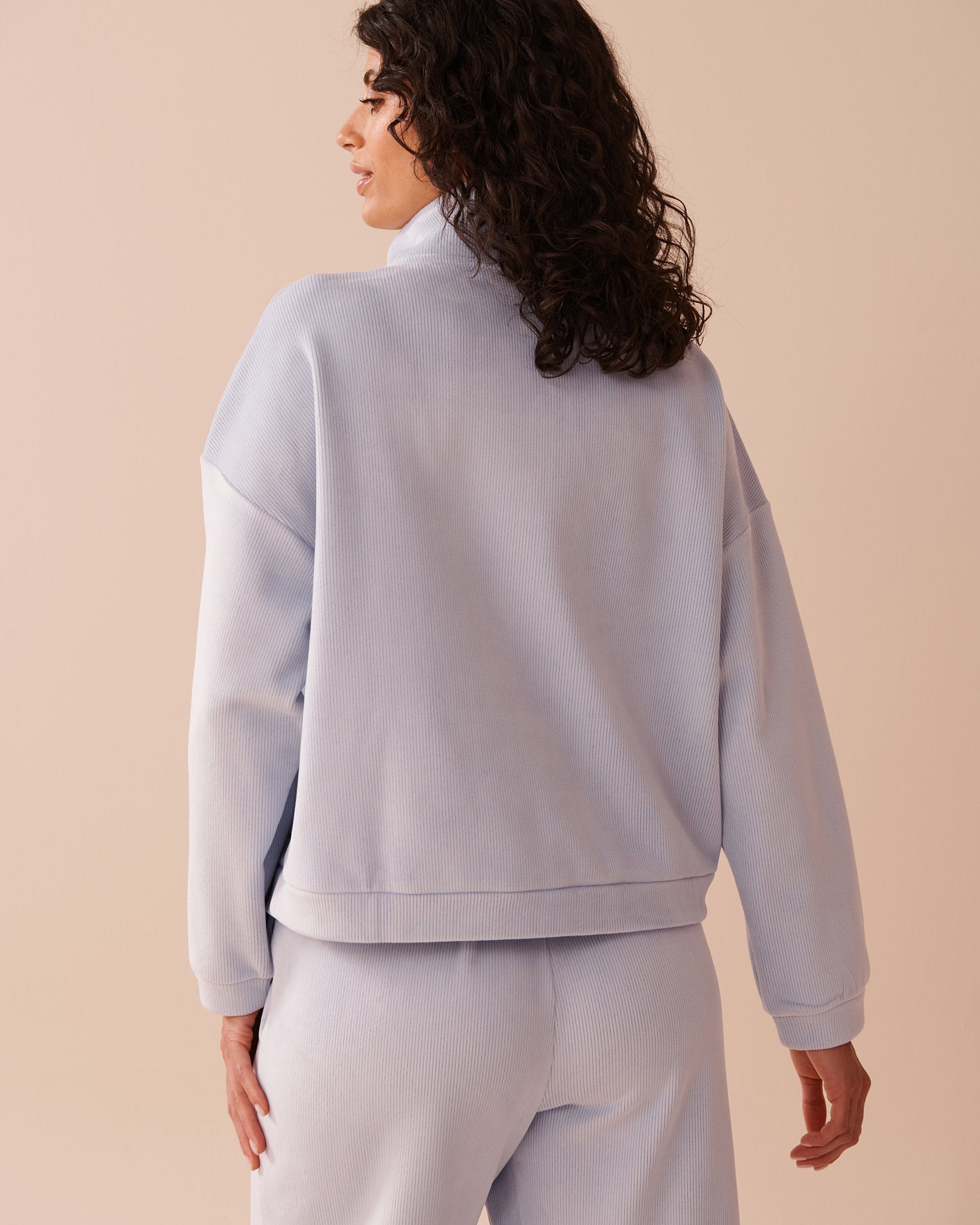 La Vie en Rose_Heavy Ribbed Half-Zip Sweatshirt_50100098_40049_02