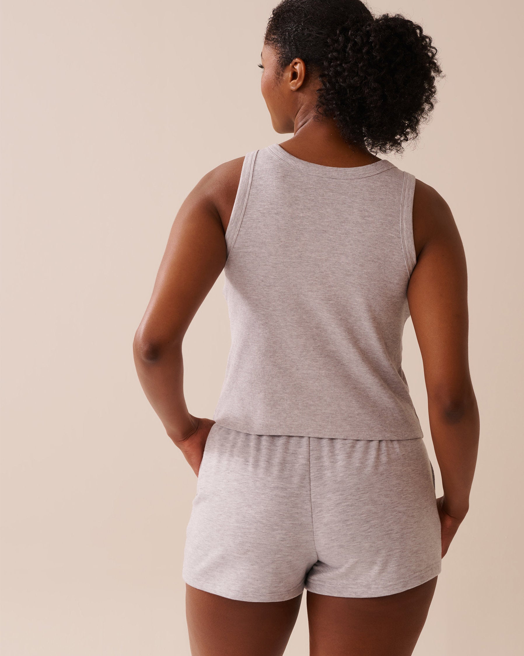 La Vie en Rose_Ribbed Cotton Cami with Shelf Bra_50100108_00007_06