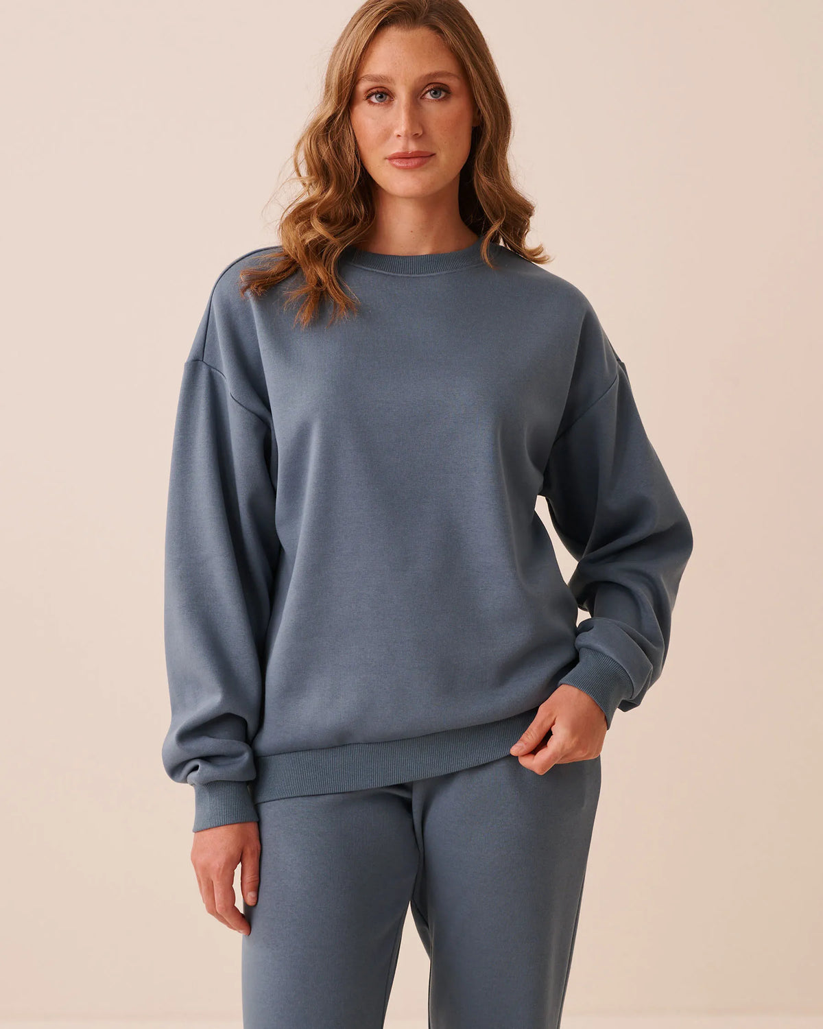 La Vie en Rose China Blue Women Terry Fleece Sweatshirt SKU: 50100145_40126 Image 03
