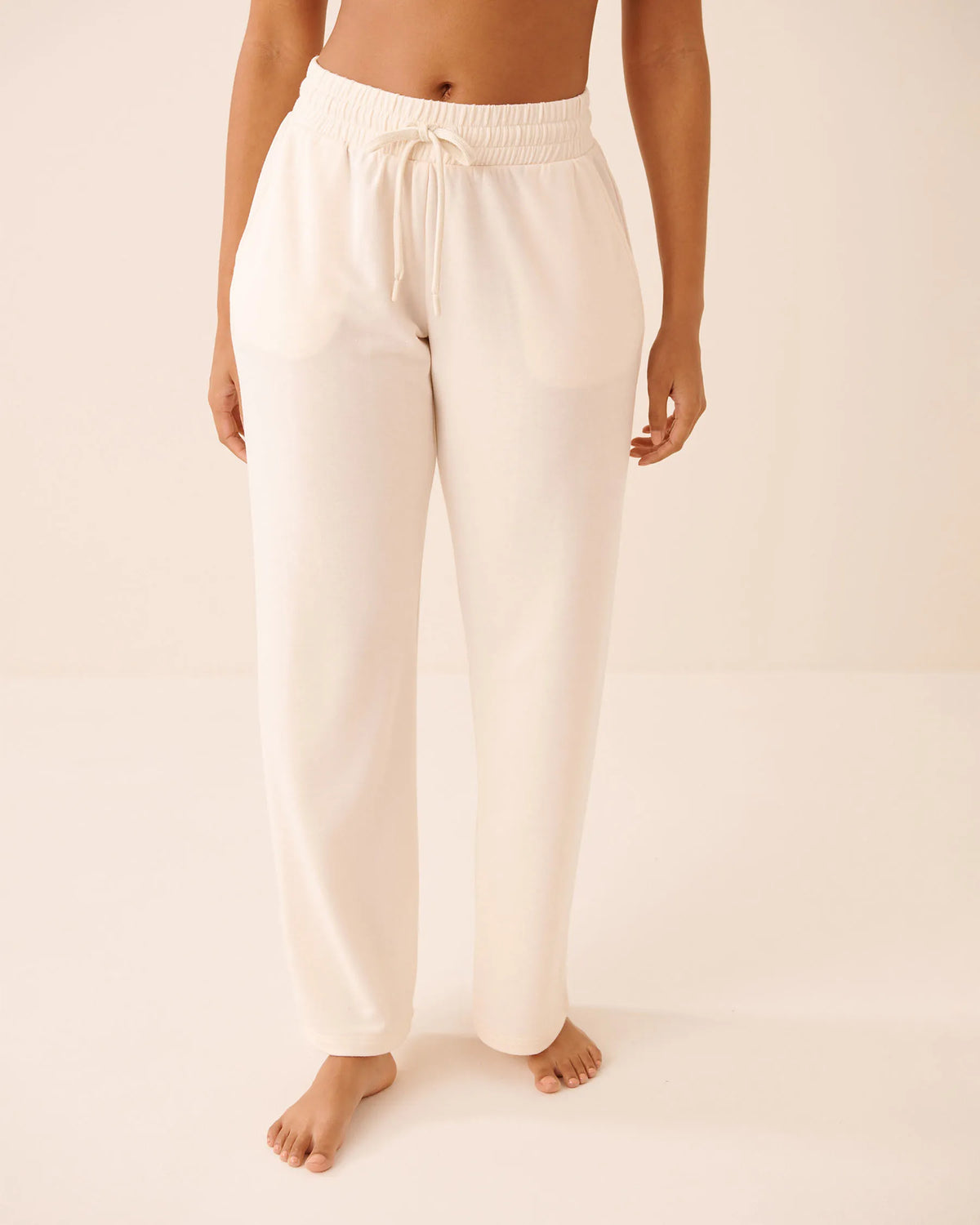 La Vie en Rose Buttercream Women French Terry Pants SKU: 50200114_20120 Image 01