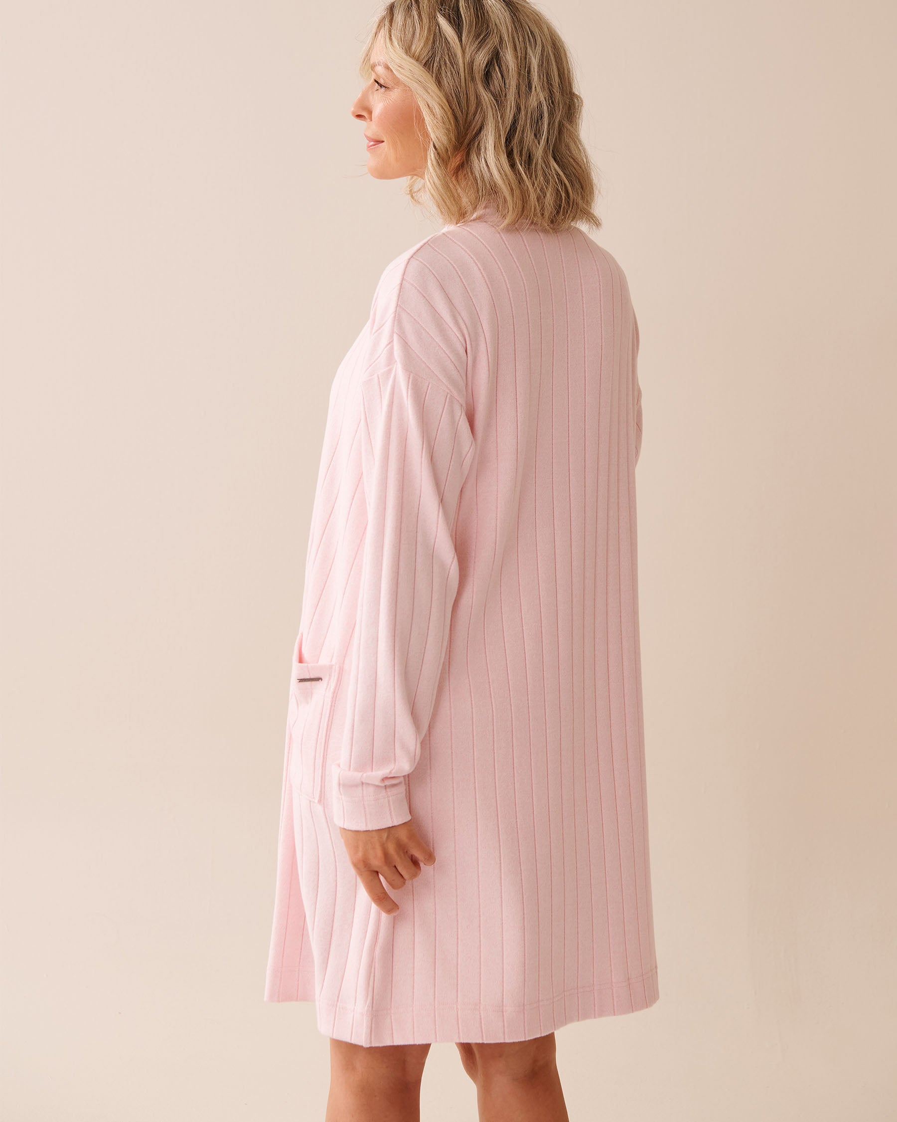 La Vie en Rose_Parfait Pink Mix_Ribbed Long Cardigan_50500015_60208_02