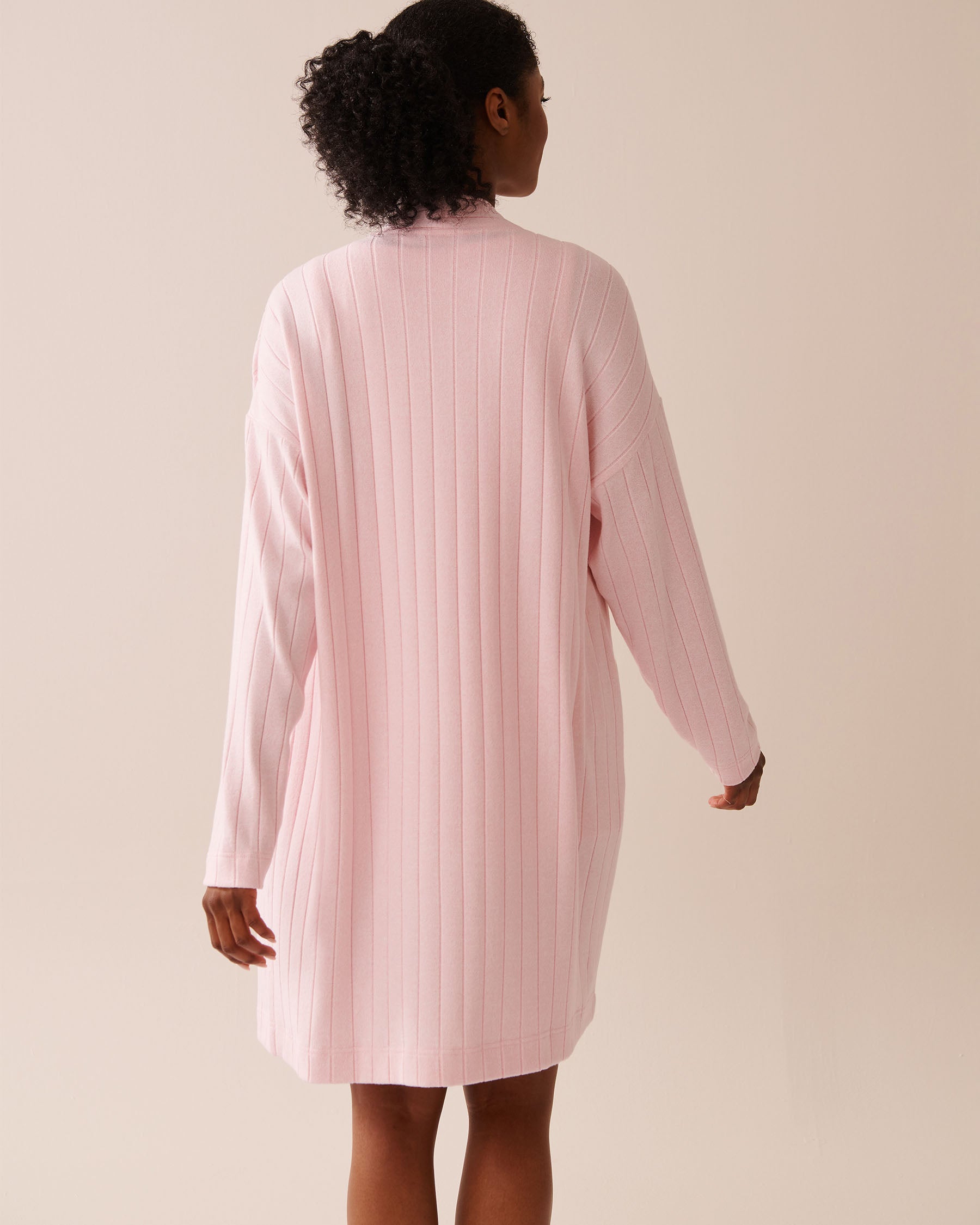 La Vie en Rose_Parfait Pink Mix_Ribbed Long Cardigan_50500015_60208_06