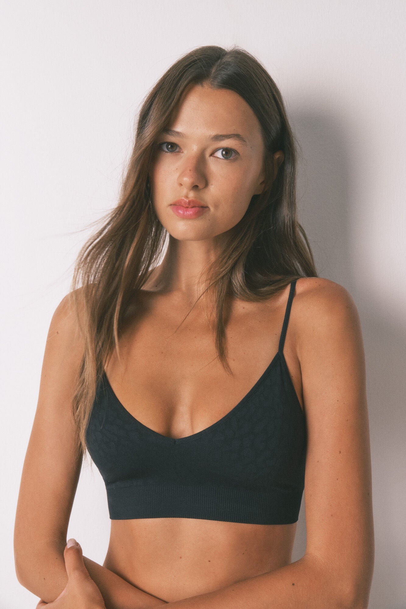 Women Secret_Black_NATURAL Seamless Top Animal Print Black_5102012_01_04