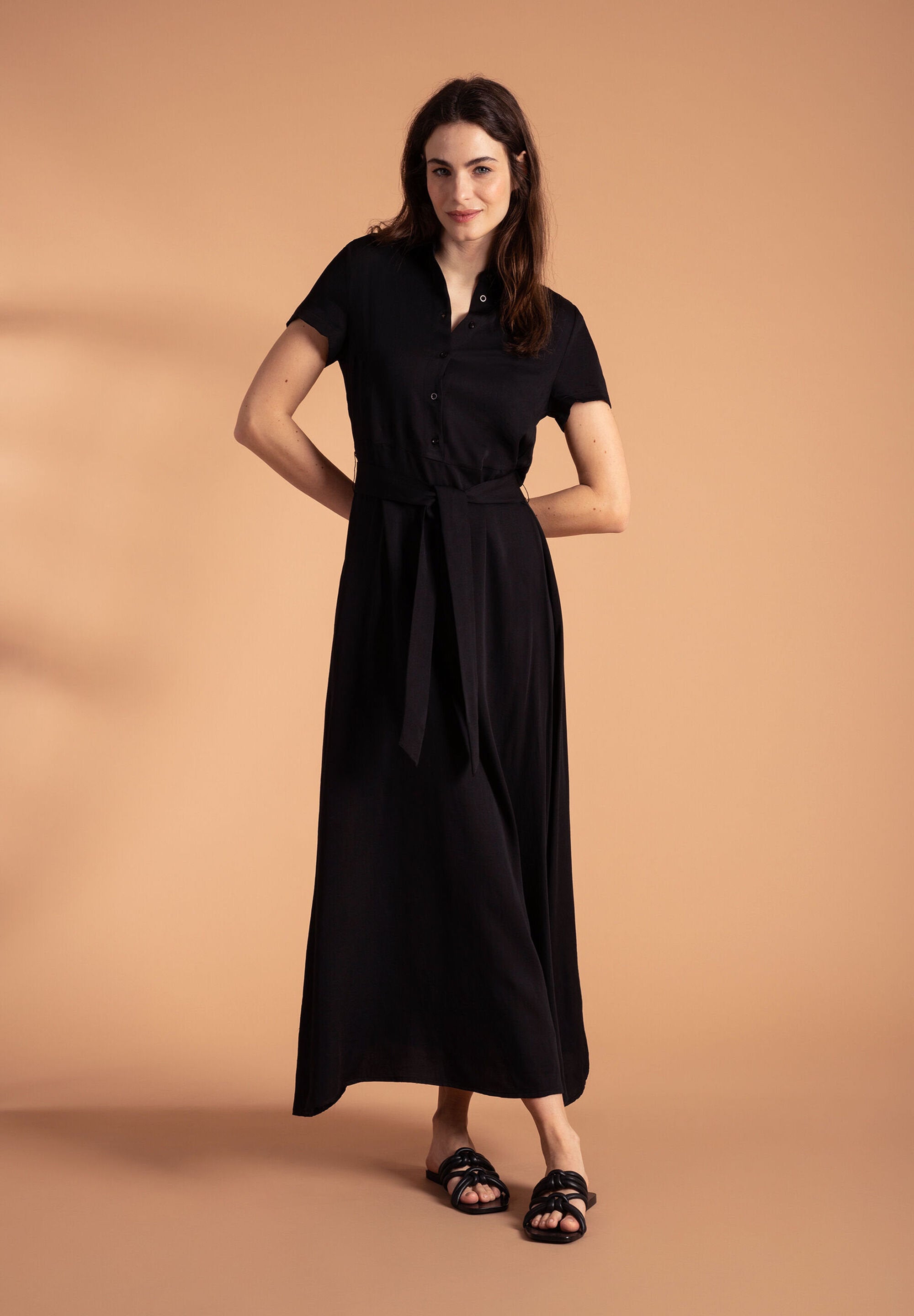 More & More_Black Long Shirt Dress_51023055_0790_01