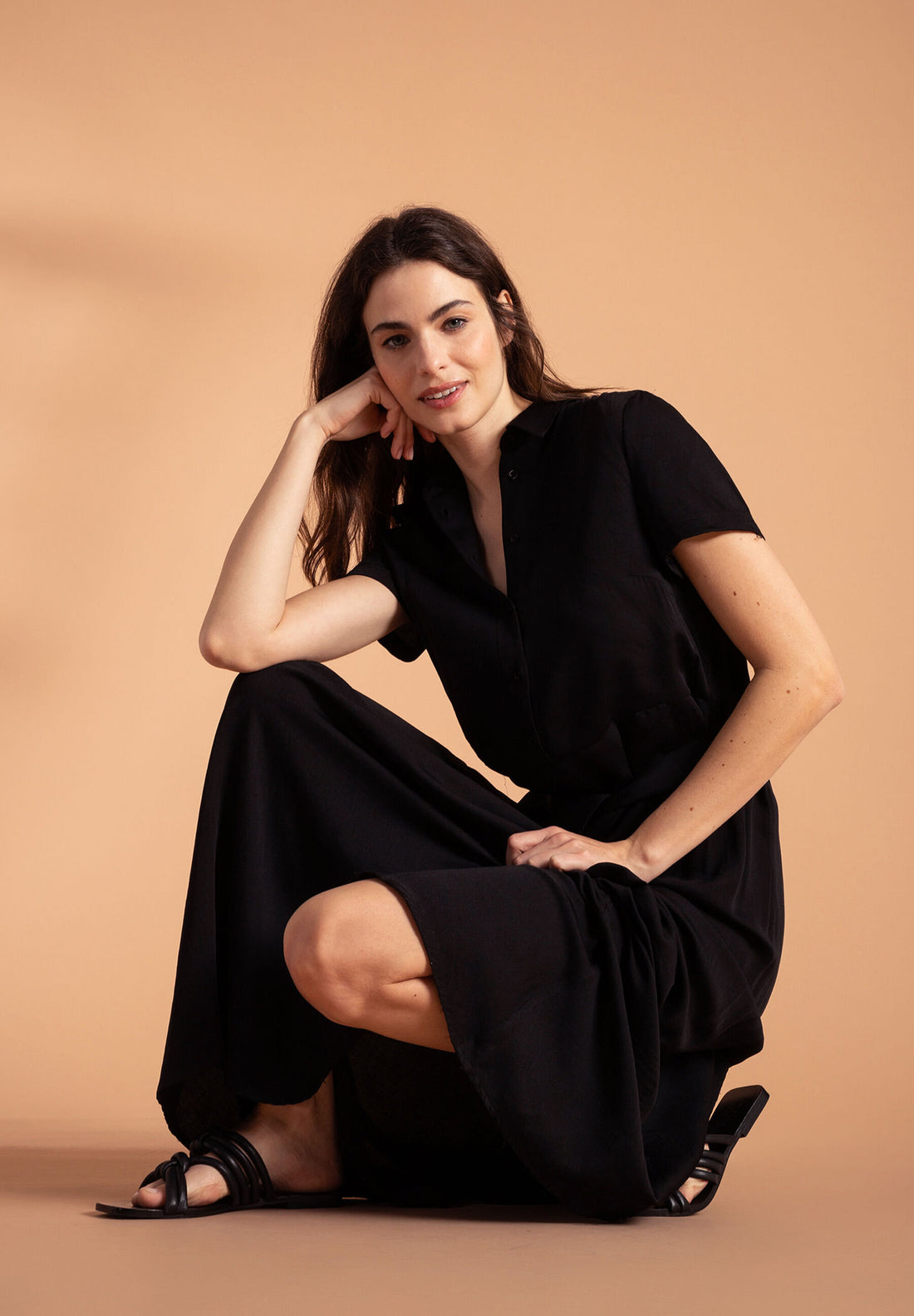 More &  More_Black Long Shirt Dress_51023055_0790_02