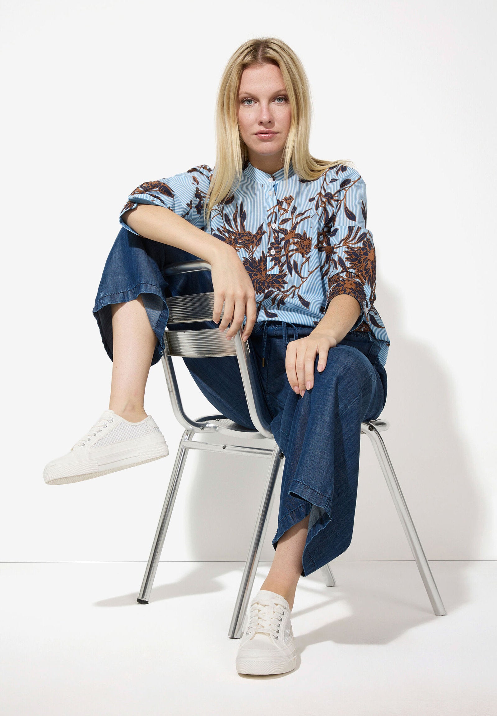 More & More_Striped Blouse with Floral Print_51062054_4370_03