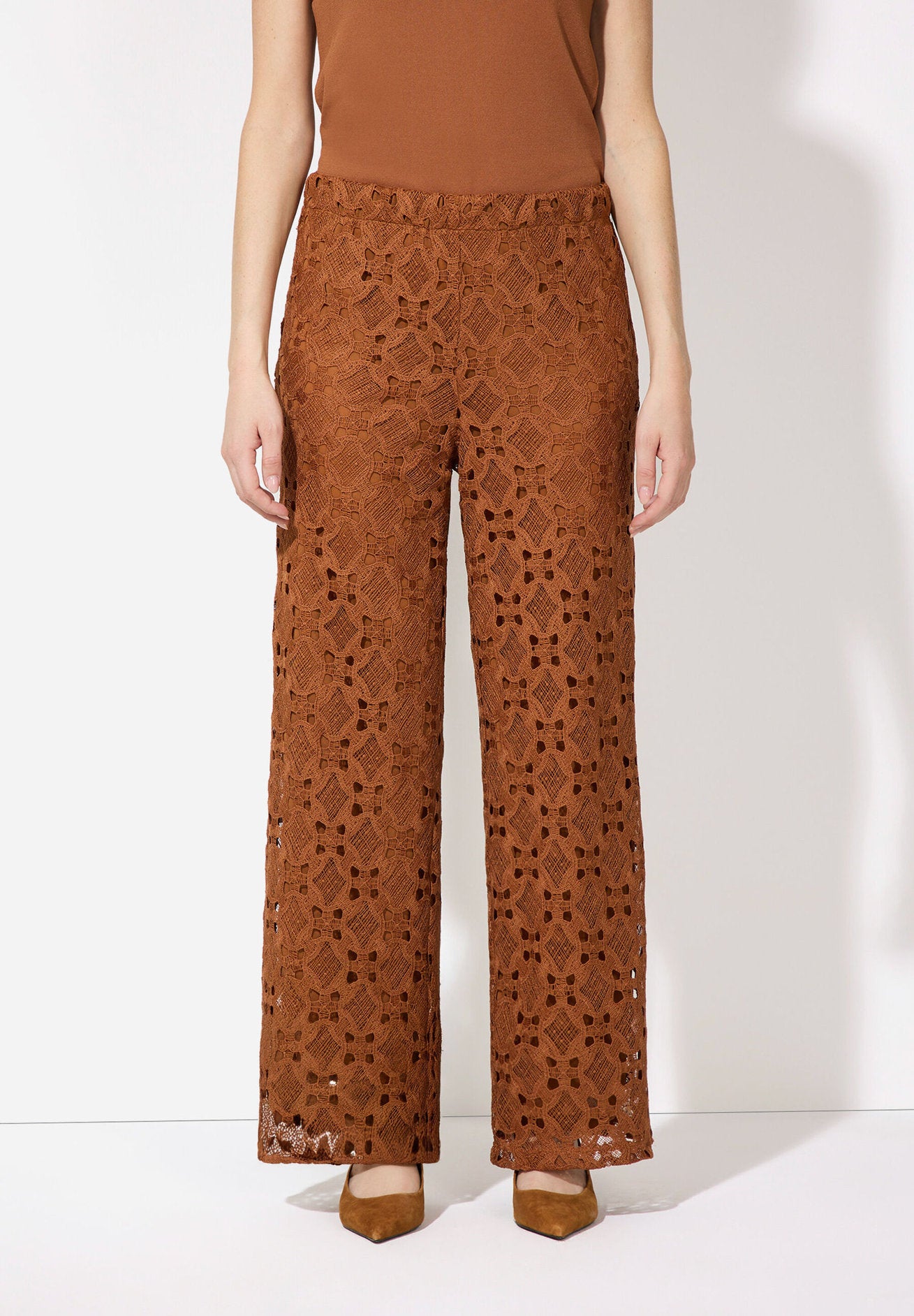 More & More_Clay Brown Lace Trousers_51064058_0471_03