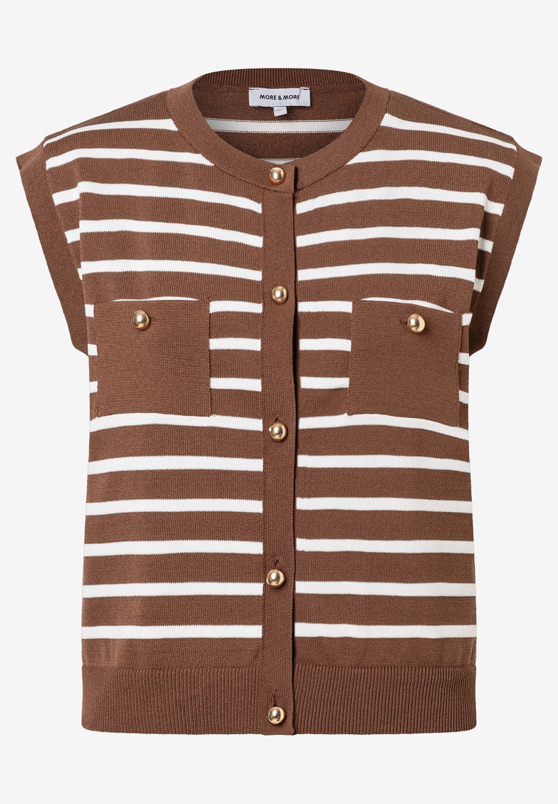 More & More_Knit Stripes Sweet Toffee Offwhite_Striped Knitted Vest_51071201_2262_05