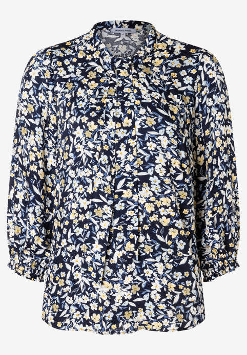 More & More_Scattered Flowers Print_Pussy-Bow Blouse with Flower Print_51082053_6375_03