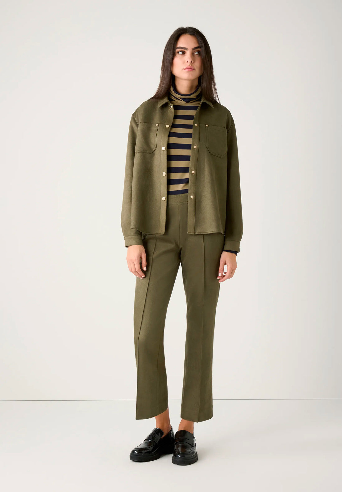 More & More_Olive Leaf_Suede-Look Shirt, Khaki_51092058_0660_02