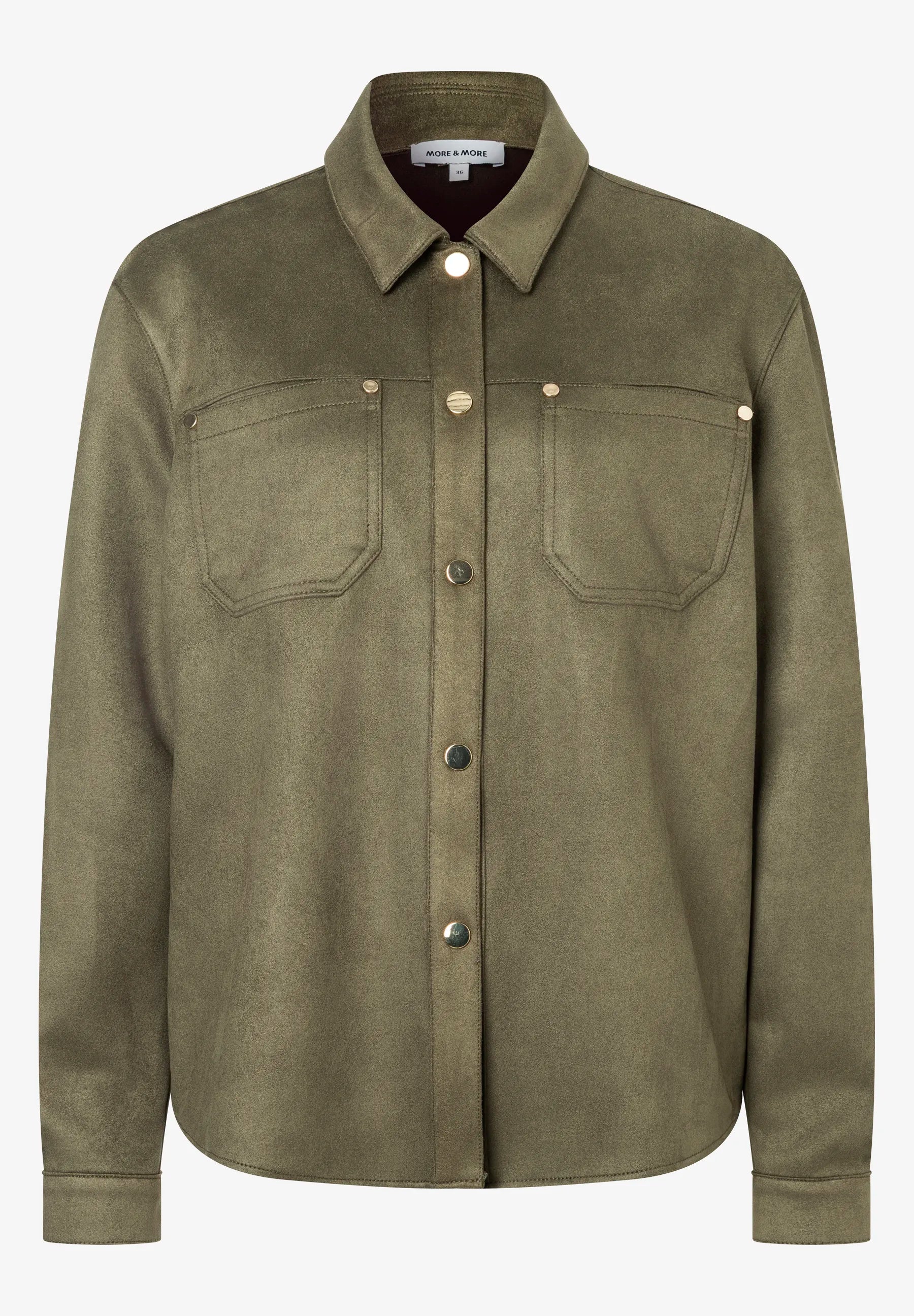 More & More_Olive Leaf_Suede-Look Shirt, Khaki_51092058_0660_05