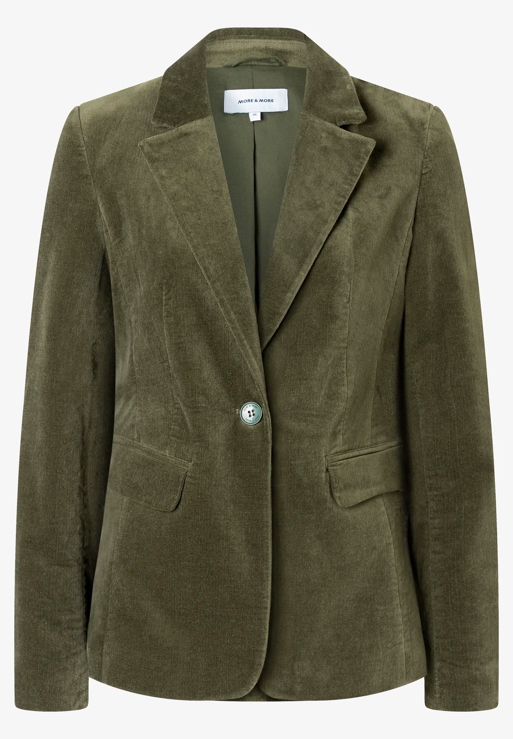 More & More_Ruby Orchid_Velvet Blazer, Khaki_51096004_0564_03