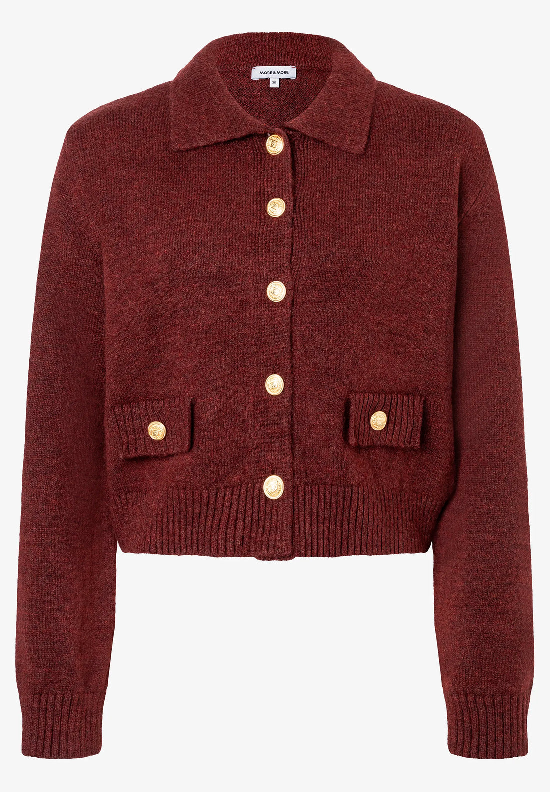 More & More_Raisin Brown_Cardigan with Decorative Buttons, Rust Brown_51101250_0284_02