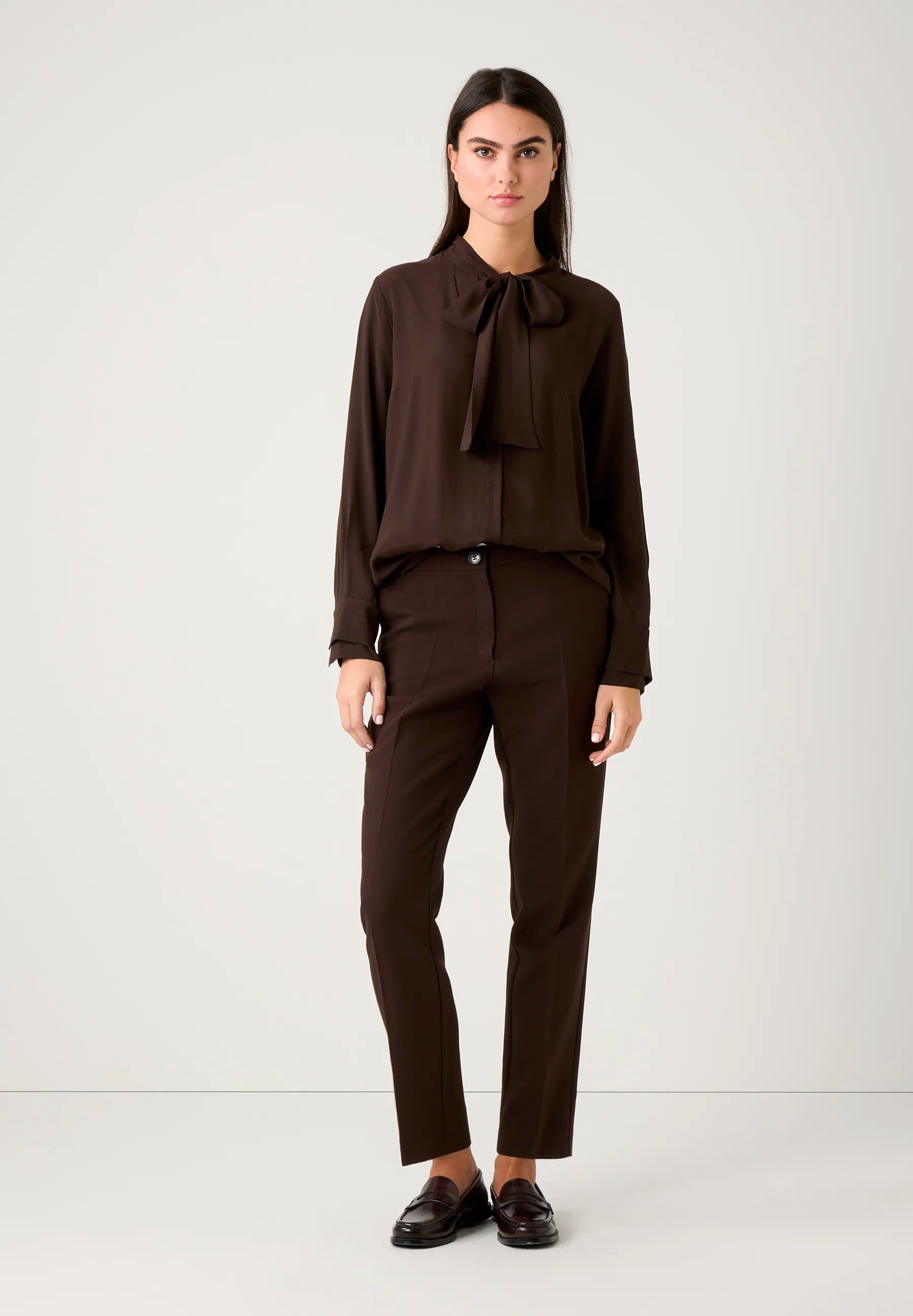 More & More_Espresso Brown_Pussy-Bow Blouse_51102054_0279_02