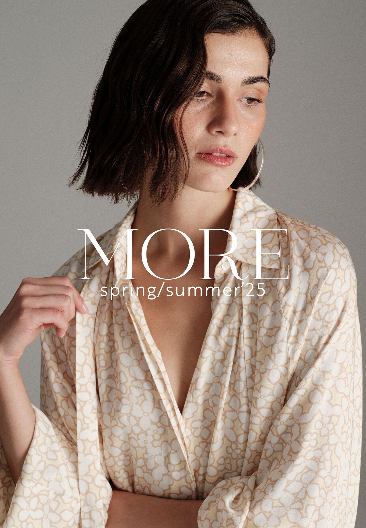 More & More_Flower Print Long Blouse with Bow_51332071_3122_03