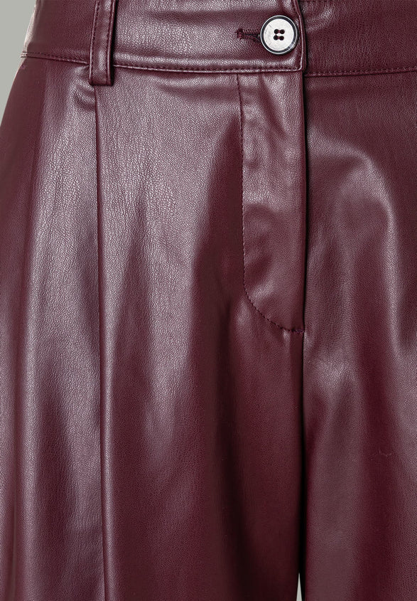 More & More_Dark Wine_Cropped Faux Leather Pants_51424094_0574_02