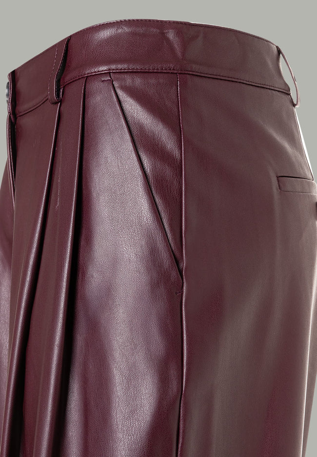 More & More_Dark Wine_Cropped Faux Leather Pants_51424094_0574_04