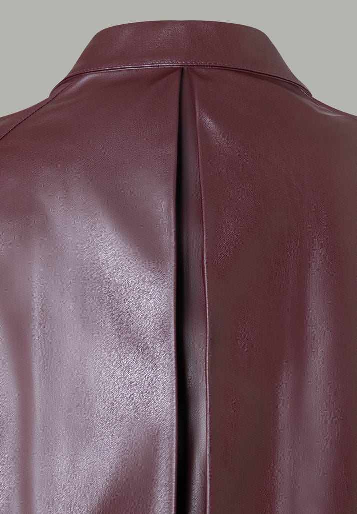 More & More_Dark Wine_Leatherette Short Raglan Jacket_51426094_0574_03
