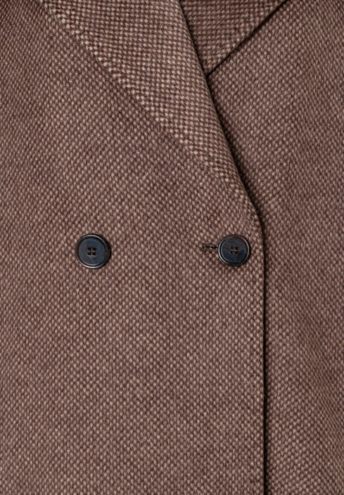 More & More_Camel With Black Check_Micro Check Fluffy Coat_51427091_2244_02
