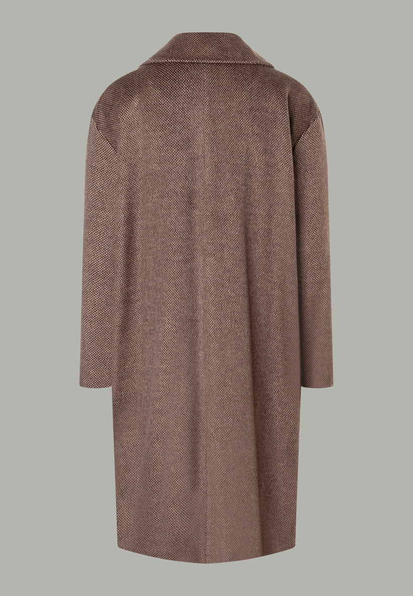 More & More_Camel With Black Check_Micro Check Fluffy Coat_51427091_2244_04