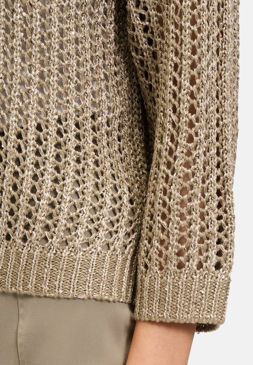 Betty Barclay_Eyelet Knit Sweater with Sequins_5236-1128_7366_06