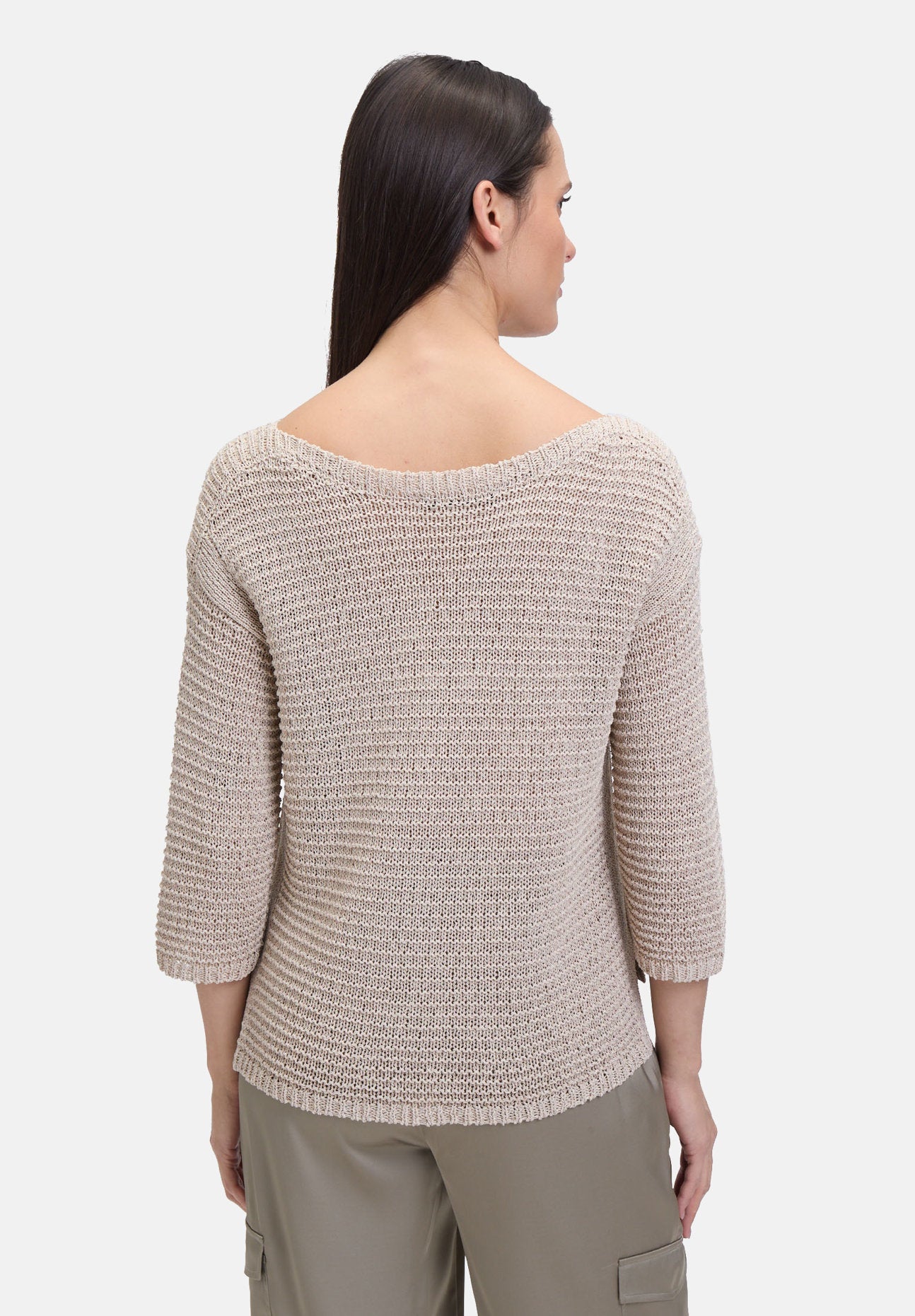 Betty Barclay_Chunky Knit Sweater with 3/4 Sleeves_5237-1147_1098_03