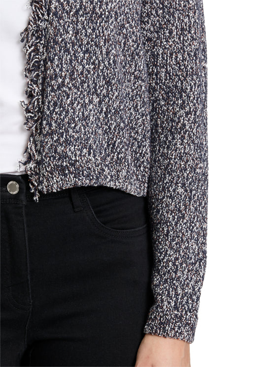 Betty Barclay_Dark Blue/Brown_Knitted Jacket Short 1/1 Sleeve_5273-1432_8876_05