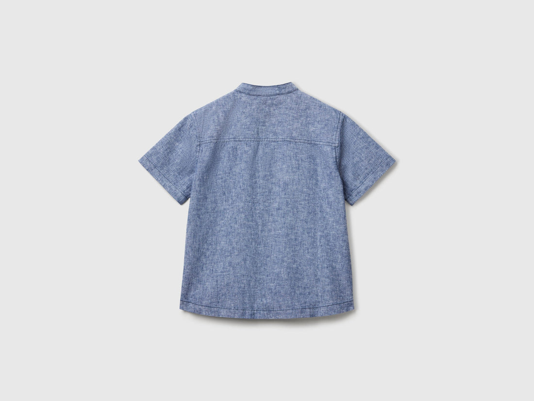 Benetton_Short Sleeve Mandarin Collar Shirt _52VMCQ03W_920_02