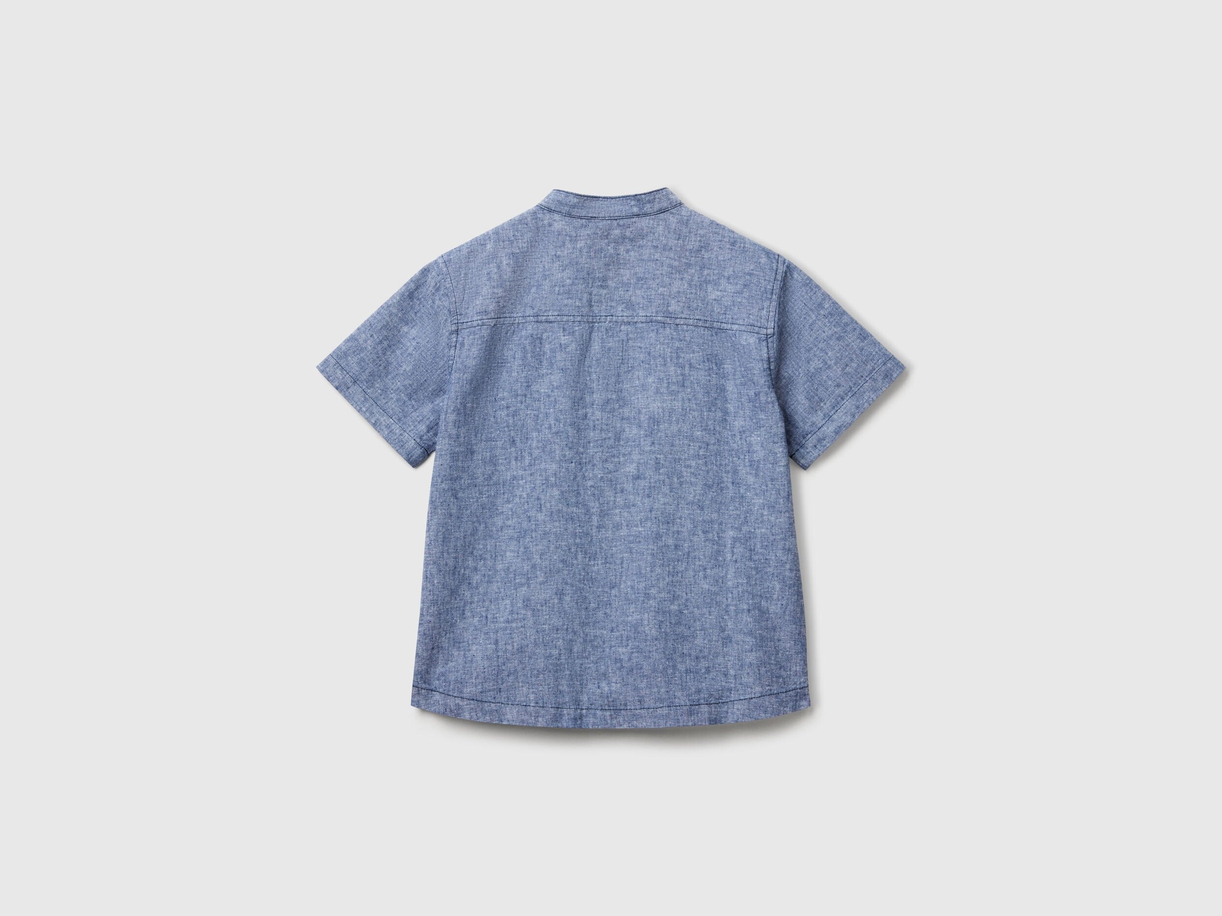 Benetton_Short Sleeve Mandarin Collar Shirt _52VMCQ03W_920_02