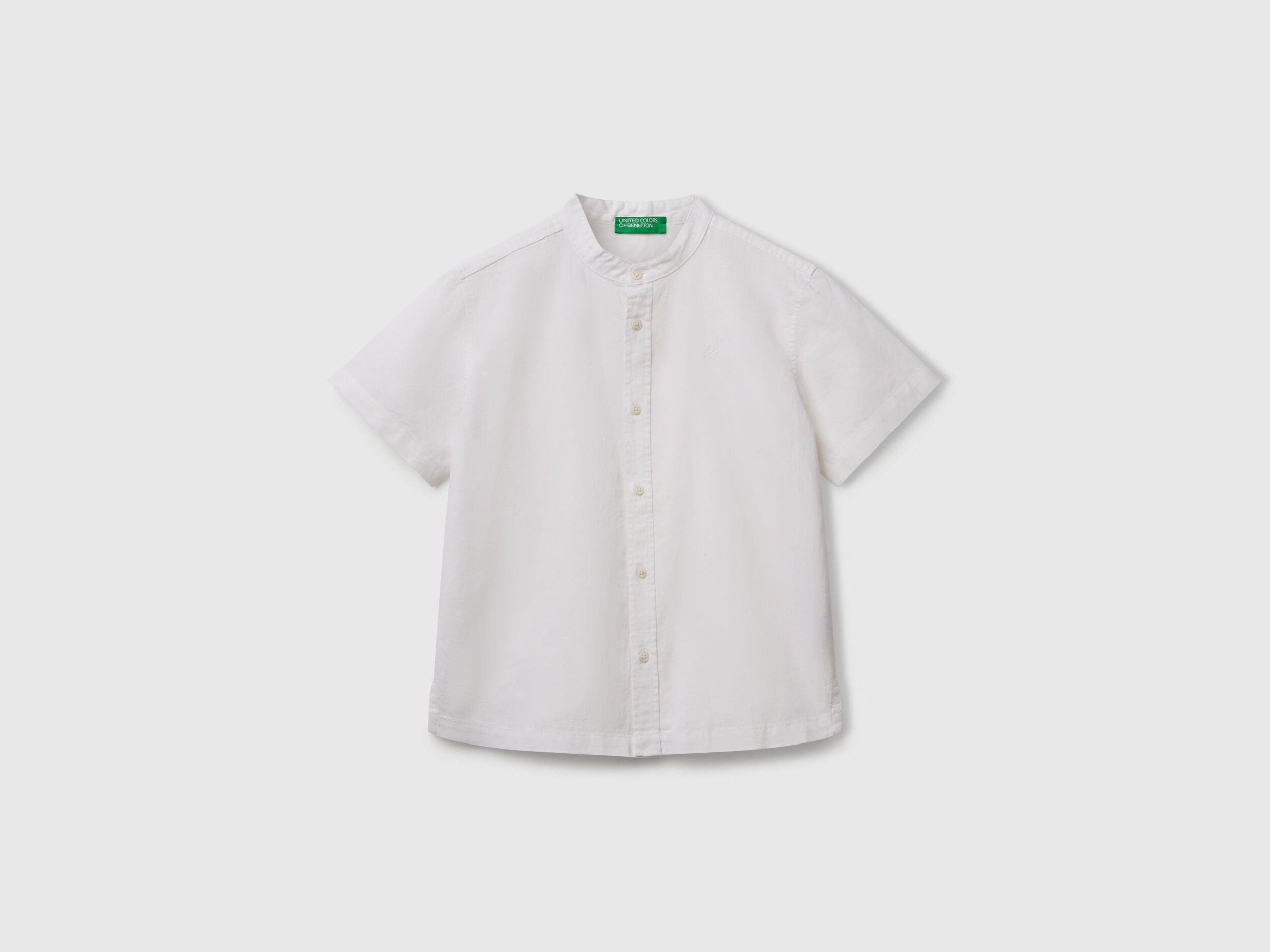 Benetton_Short Sleeve Mandarin Collar Shirt _52VMCQ03W_921_01